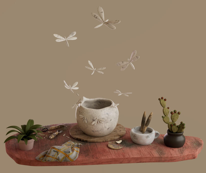 Wondering pottery render