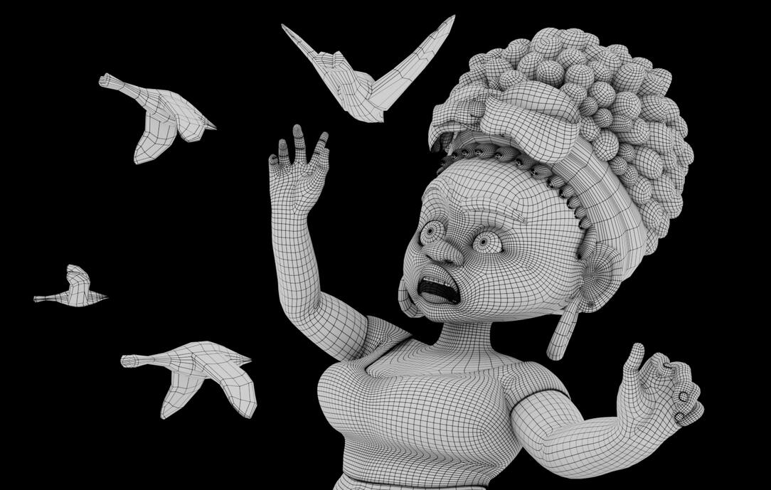 Character topology wireframe